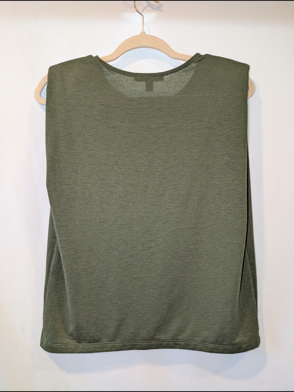 Banana Republic Womens Olive Green Shoulder Pad Muscle Tank Top Size Small - Picture 3 of 4